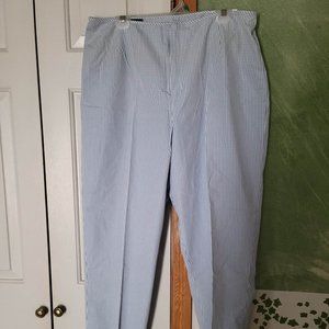 Lands End lightweight blue and white checkered pants.  Size 18